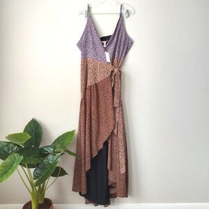 Hutch Purple and Brown High Low Dress